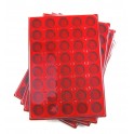 C2-PLATEAU 40 CASES RONDES VELOURS ROUGE + COUVERCLE PAR 10