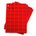 D2-PLATEAU 40 CASES CARREES CLIPSABLES VELOURS ROUGE PAR 10 A NOUVEAU EN STOCK